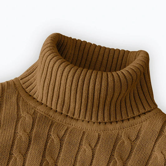 Men's Turtleneck Knit Pullover Sweater