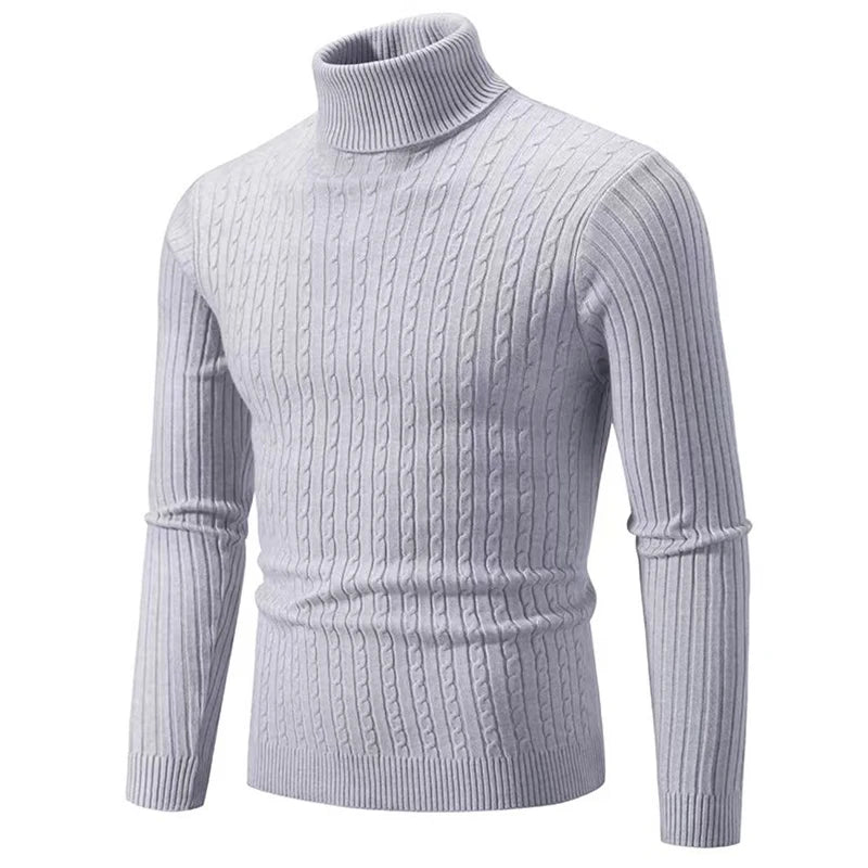 Men's Turtleneck Knit Pullover Sweater