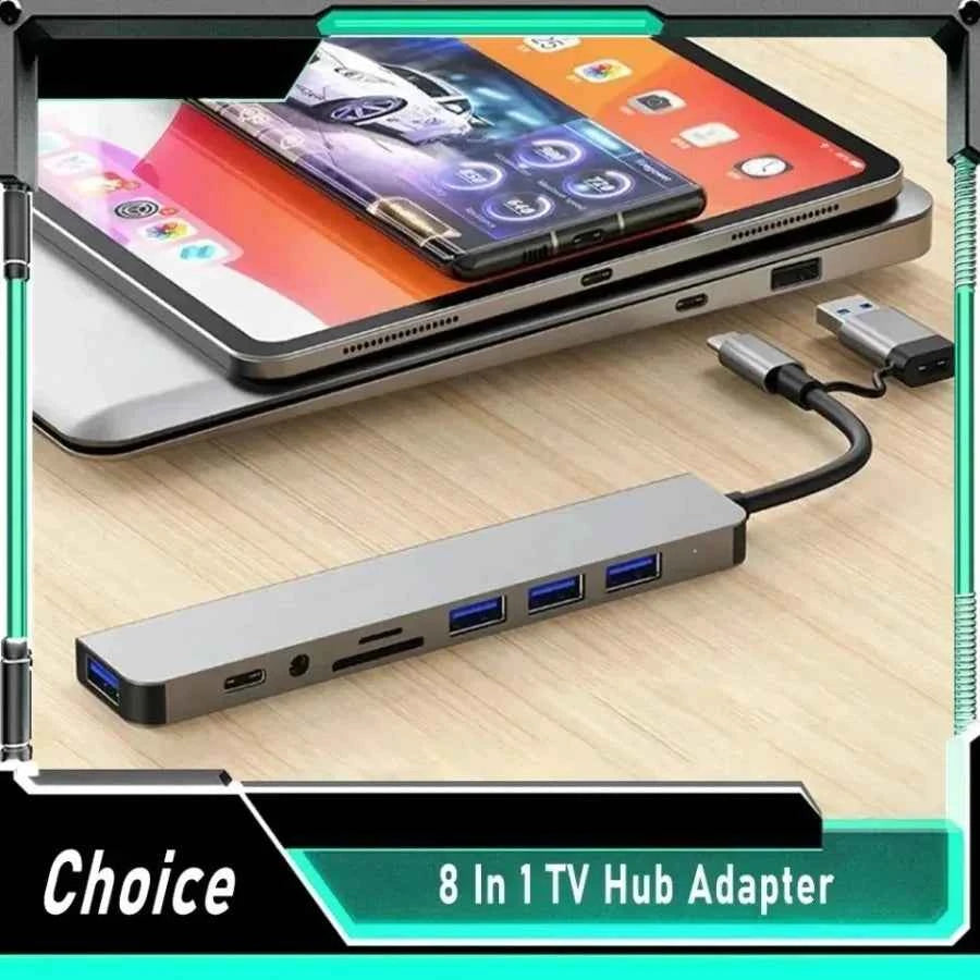 7-in-1 USB-C Hub Multiport Adapter - Type-C Splitter for Laptop and Tablet