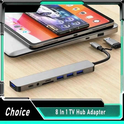 7-in-1 USB-C Hub Multiport Adapter - Type-C Splitter for Laptop and Tablet
