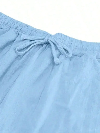 Men's Linen Wide Leg Pants — Breathable All-Season