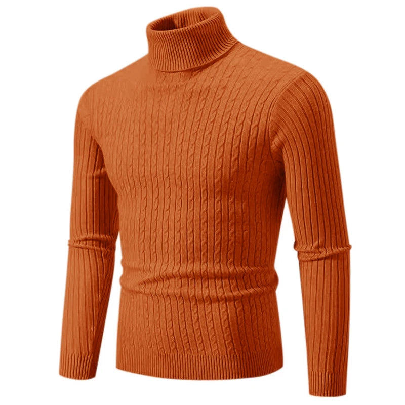 Men's Turtleneck Knit Pullover Sweater