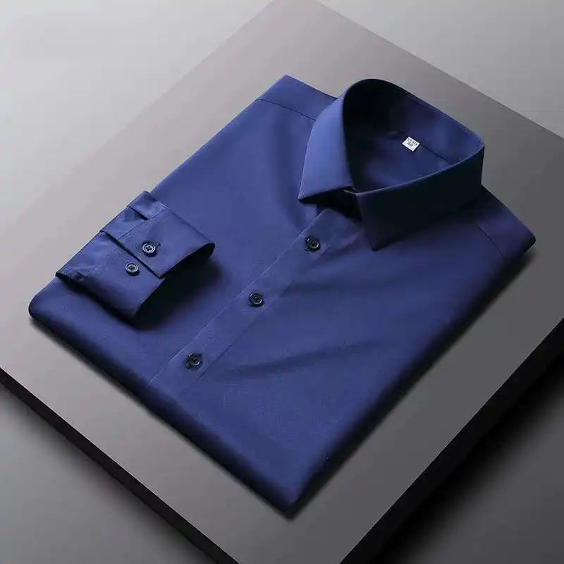 Men's Wrinkle-Resistant Long Sleeve Business Shirt