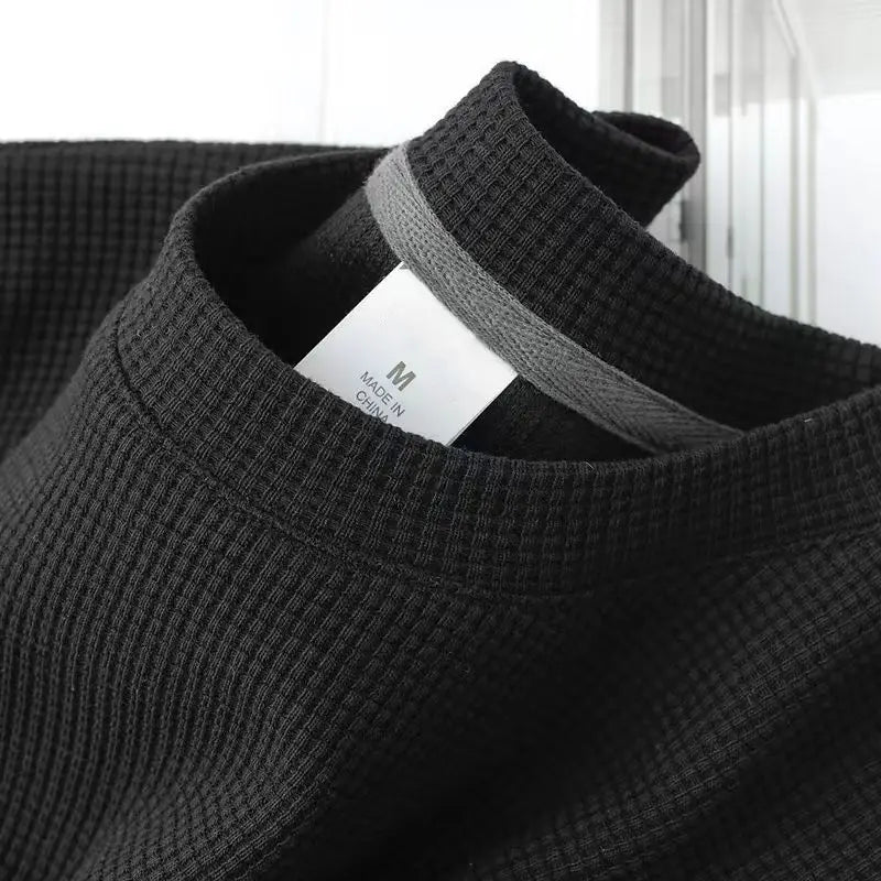 Men's Waffle Knit Round Neck T-Shirt
