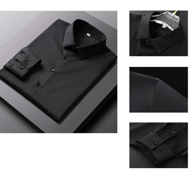 Men's Wrinkle-Resistant Long Sleeve Business Shirt