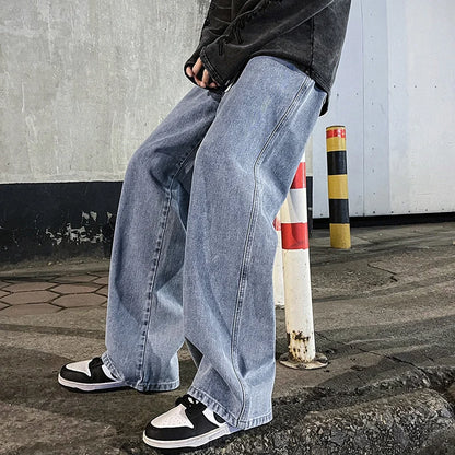 Men's Korean Streetwear Wide Leg Jeans
