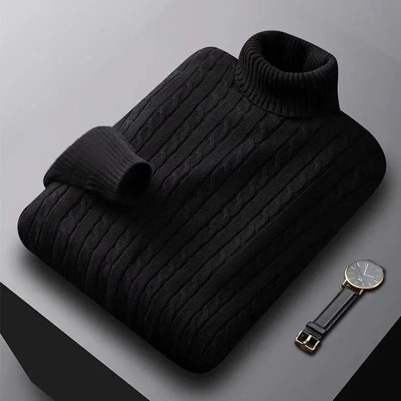 Men's Turtleneck Knit Pullover Sweater