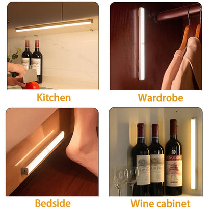 Motion Sensor LED Strip Light - Rechargeable Warm White Cabinet Light