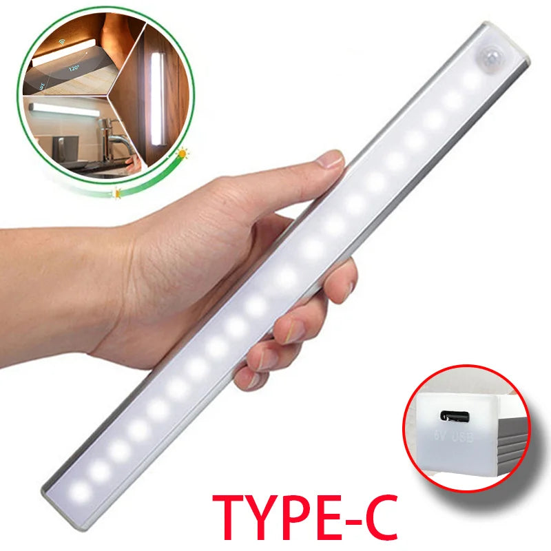 Motion Sensor LED Strip Light - Rechargeable Warm White Cabinet Light