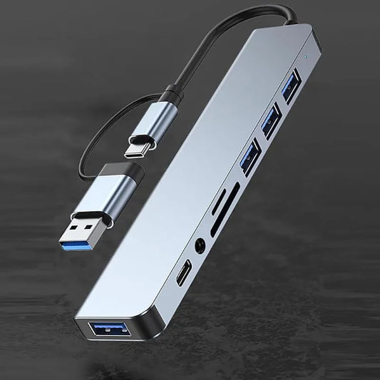8-in-1 USB-C Hub for MacBook and iPad - SD Card HDMI USB Ports