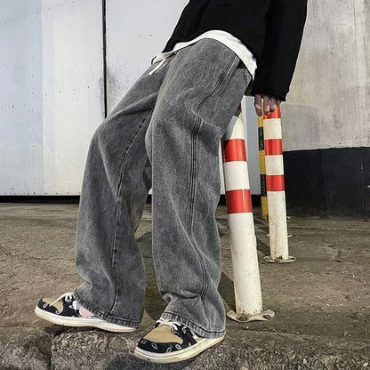 Men's Korean Streetwear Wide Leg Jeans