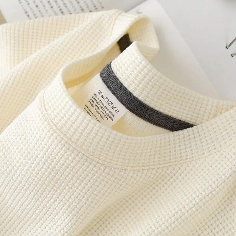Men's Waffle Knit Round Neck T-Shirt