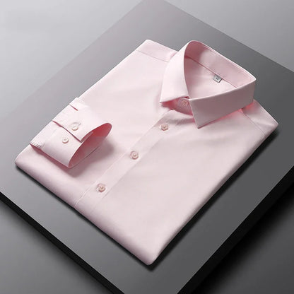 Men's Wrinkle-Resistant Long Sleeve Business Shirt