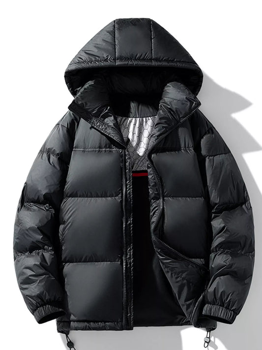 Men's Full Size Hooded Padded Puffer Jacket Plus Size