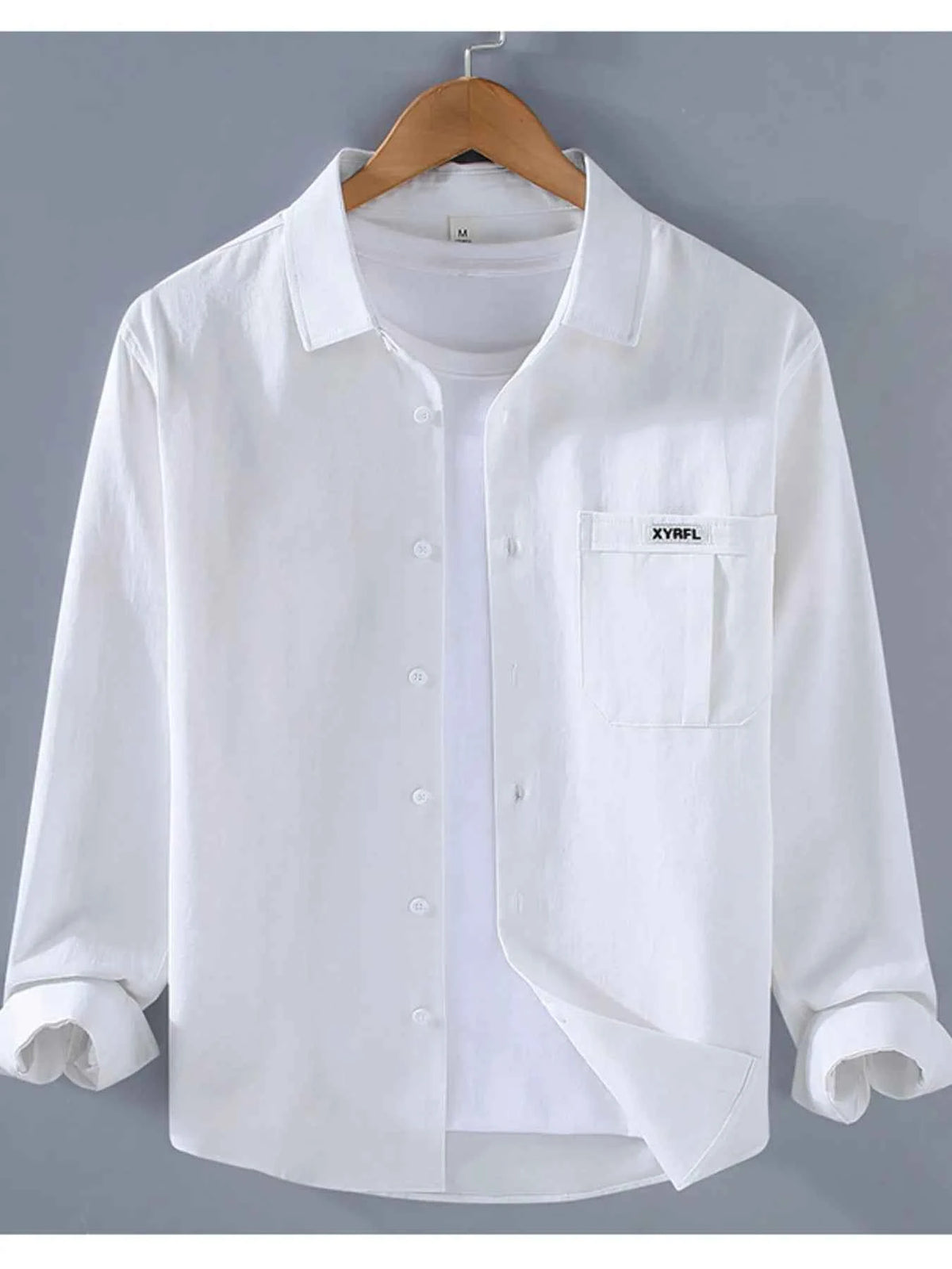 Men's Plus Size Button Up Long Sleeve Shirt