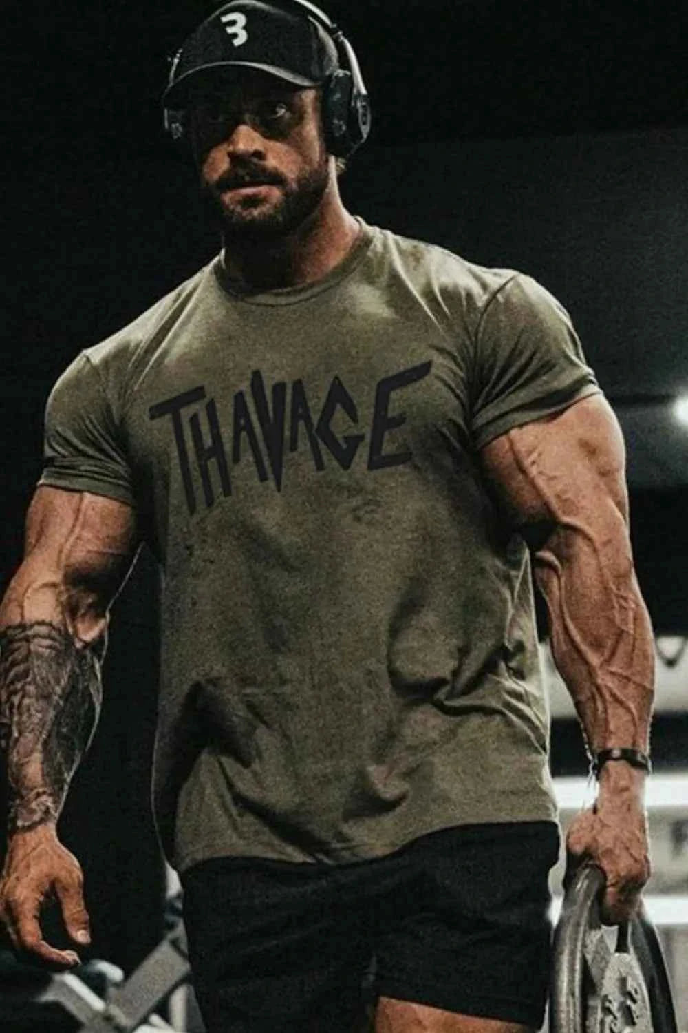 Men's Plus Size Letter Graphic Round Neck Short Sleeve T-Shirt