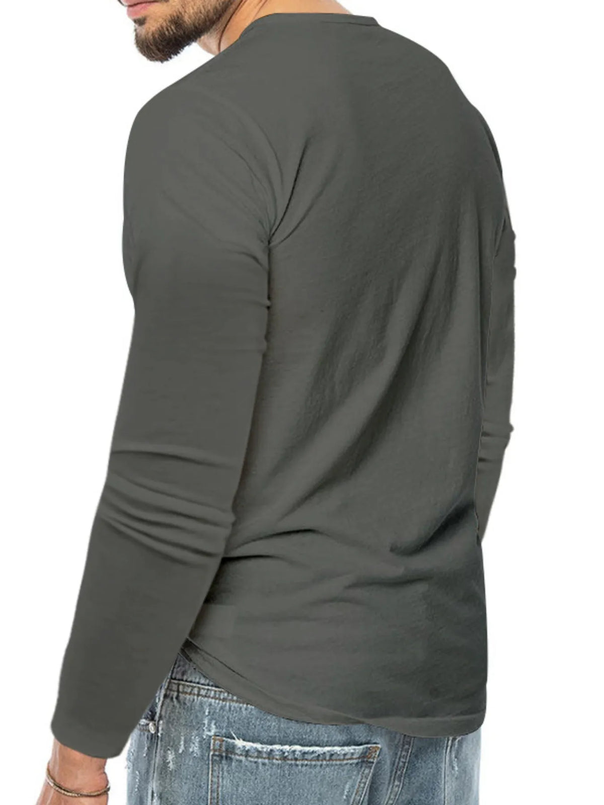 Men's Plus Size Button Detail Short Sleeve T-Shirt
