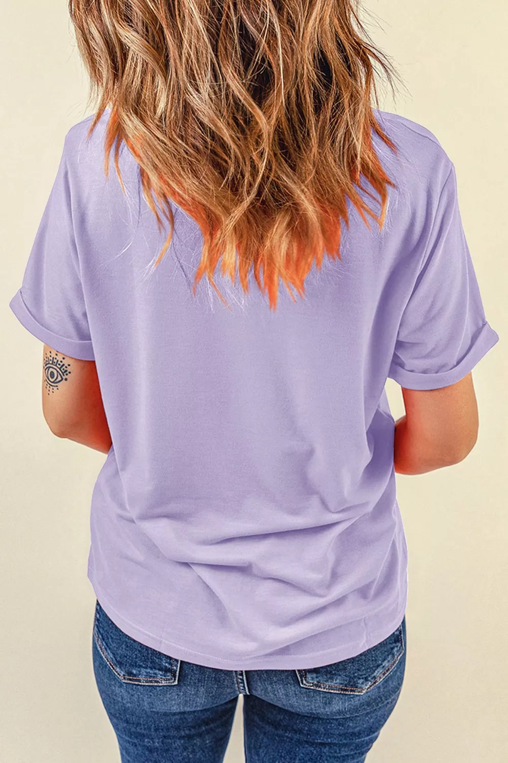 Halloween Spooky Letter Graphic Round Neck Casual T Shirt