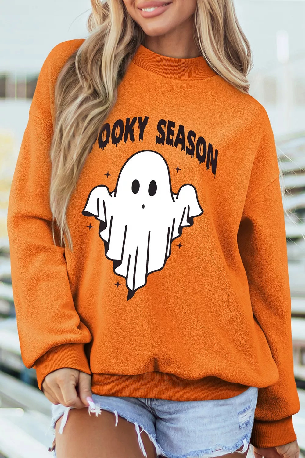 Spooky Season Mock Neck Reversible Halloween Sweatshirt
