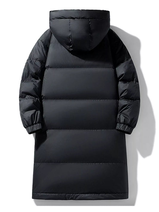Men's Full Size Longline Hooded Down Coat Plus Size