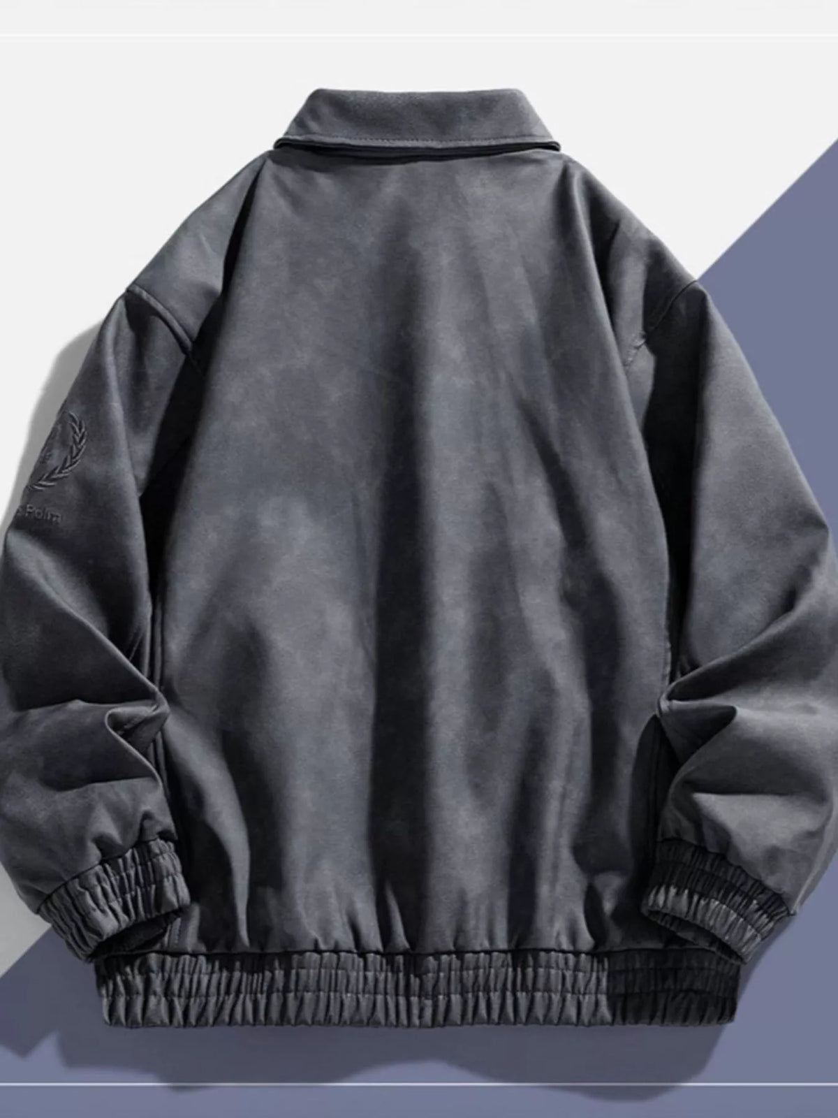 Men's Plus Size Embroidered Elastic Waist Casual Jacket