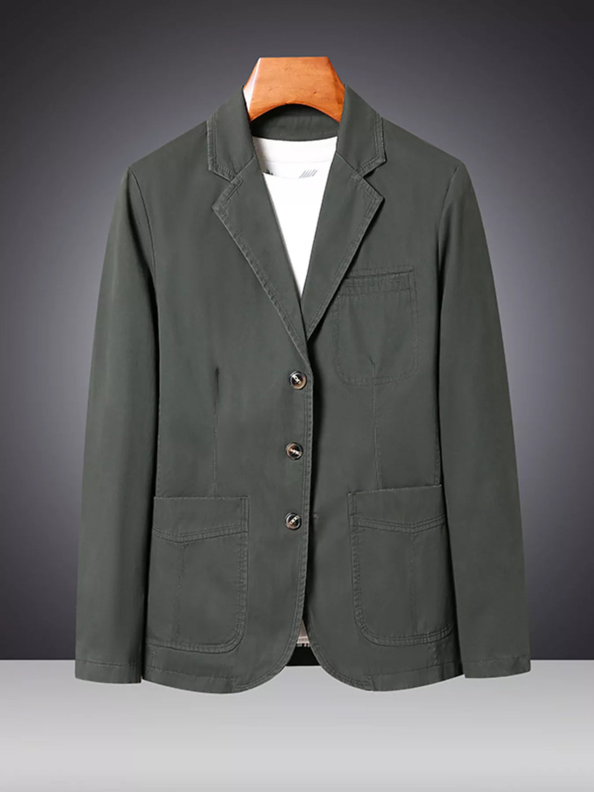 Men's Plus Size Lapel Collar Long Sleeve Blazer