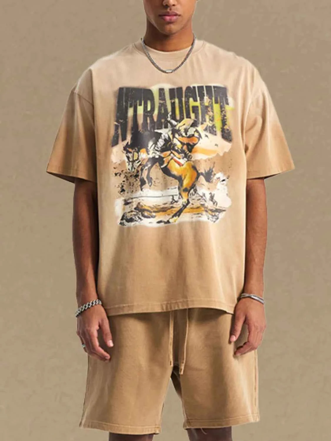 Men's Graphic Round Neck Half Sleeve T-Shirt