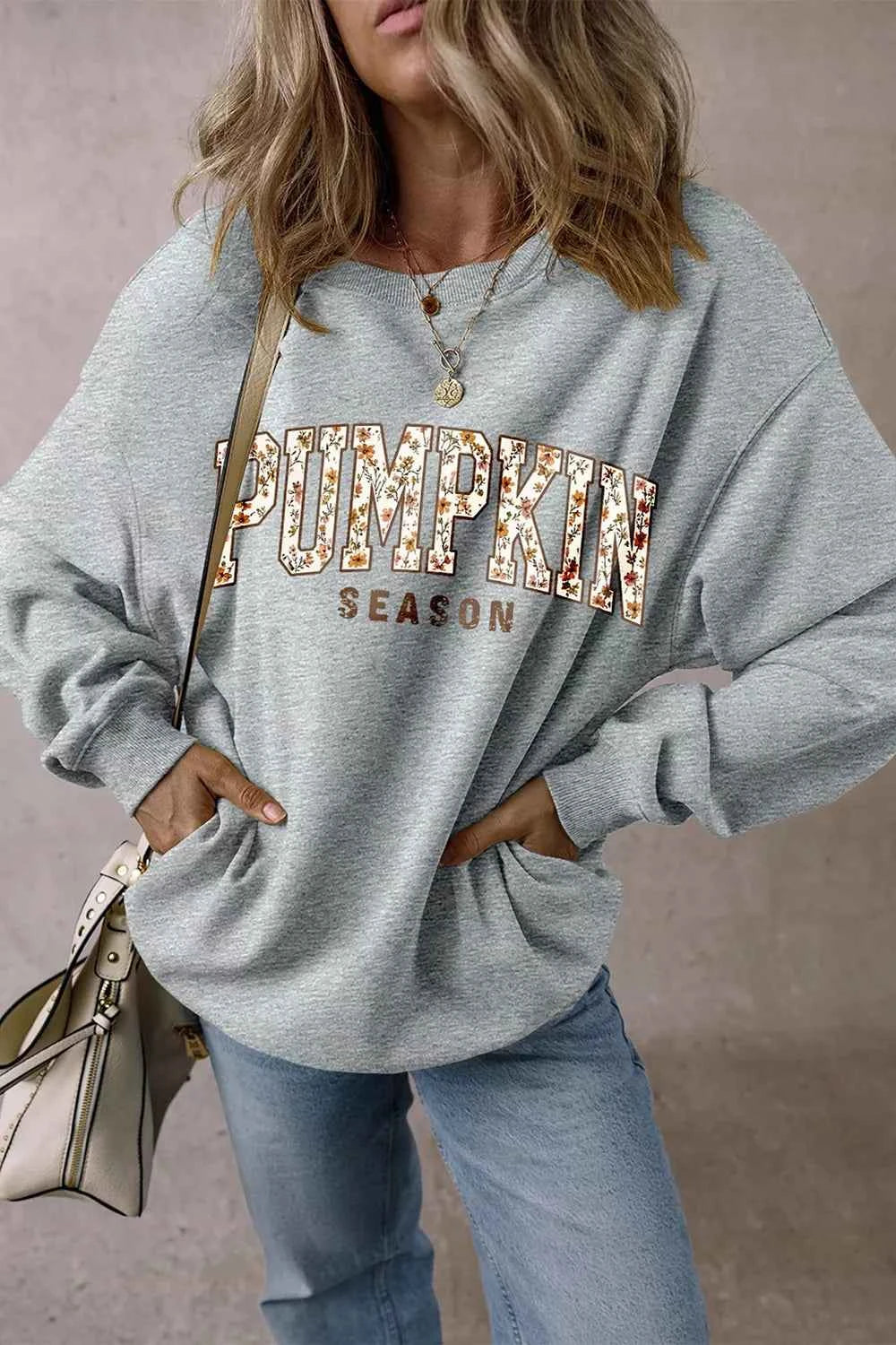 PUMPKIN SEASON Oversized Pullover Sweatshirt