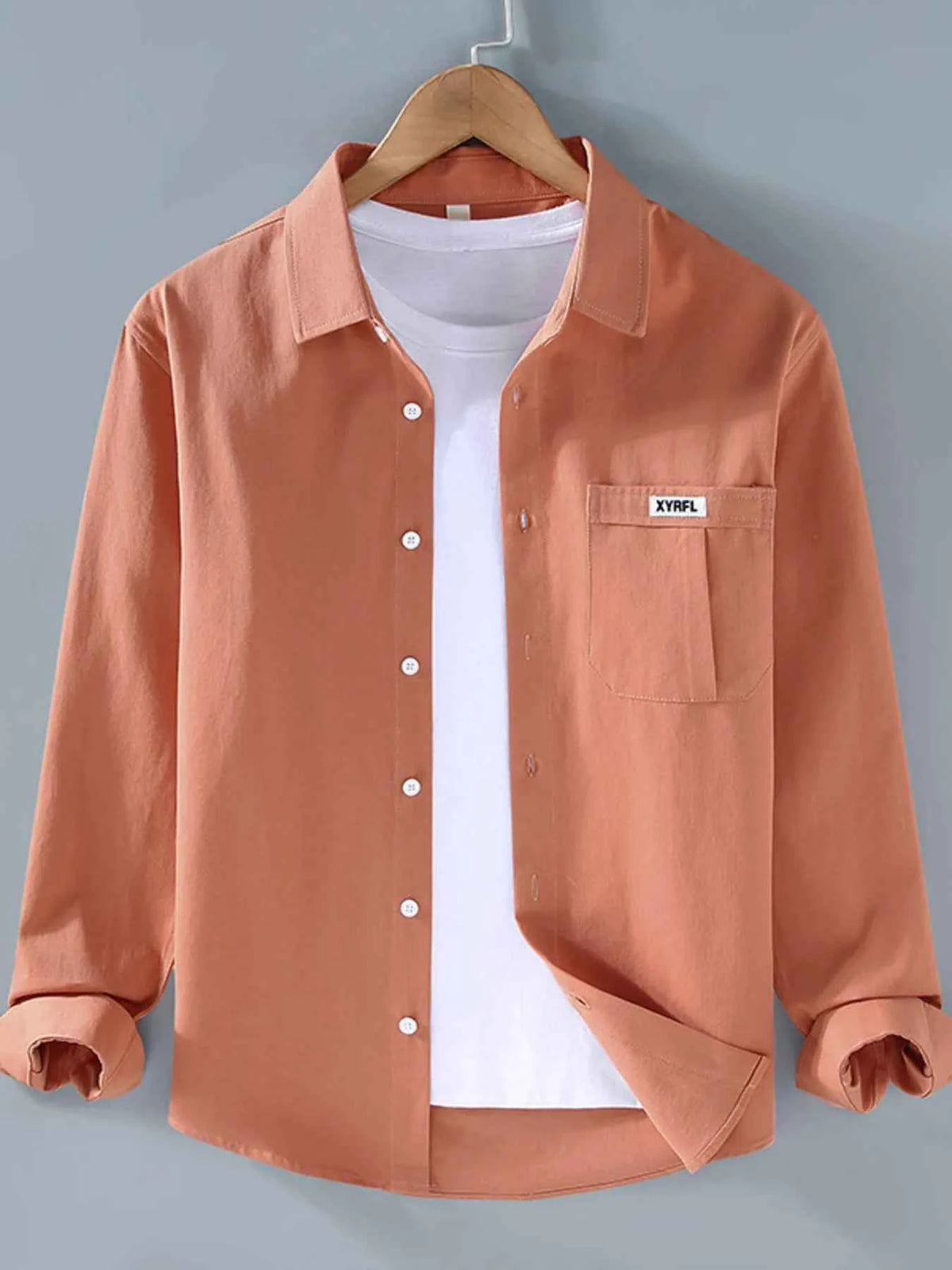 Men's Plus Size Button Up Long Sleeve Shirt