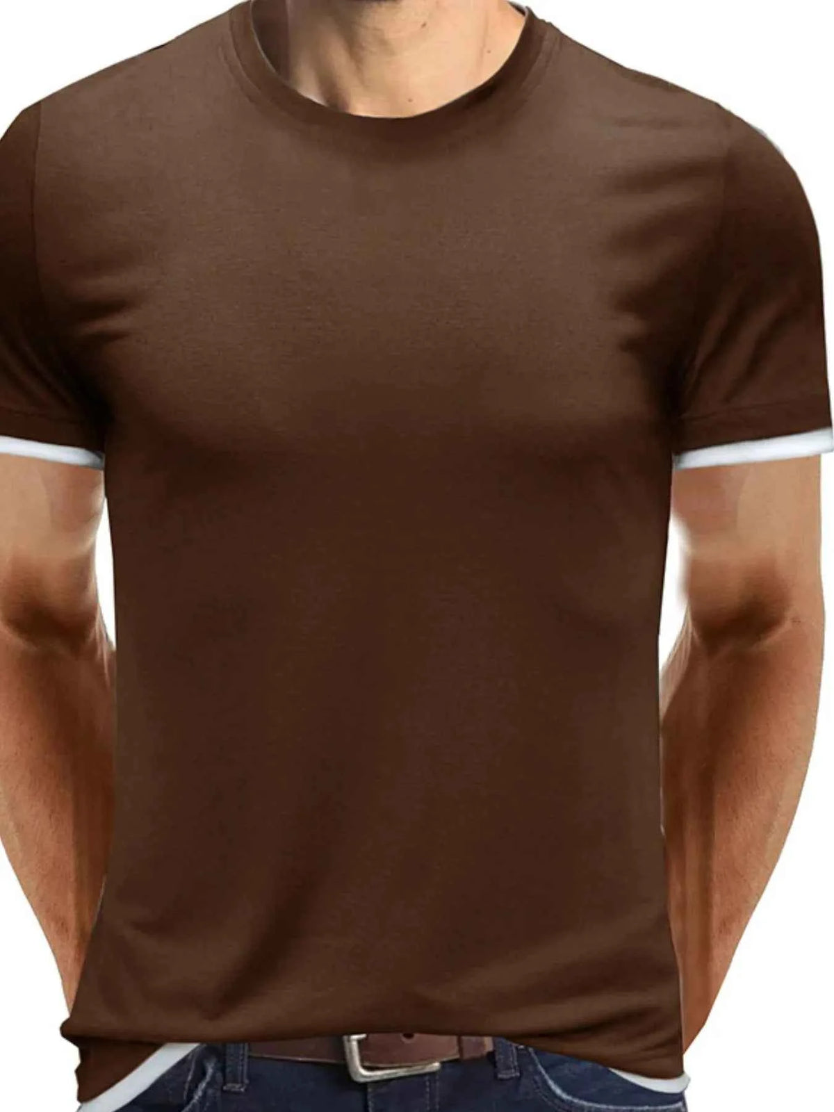 Men‘s Classic Contrast Trim Crew Neck T-Shirt
