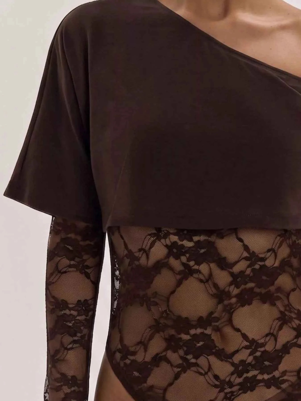 One-Shoulder Lace Bodysuit