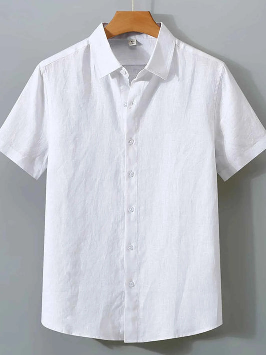 Men's Full Size Short Sleeve Button-Up Shirt Plus Size