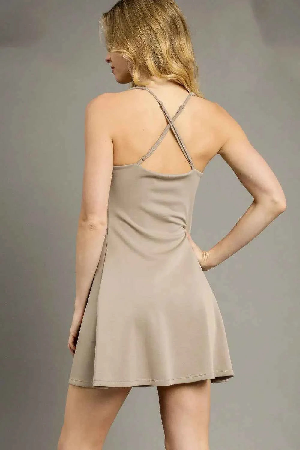 Umgee Crisscross Square Neck Active Dress