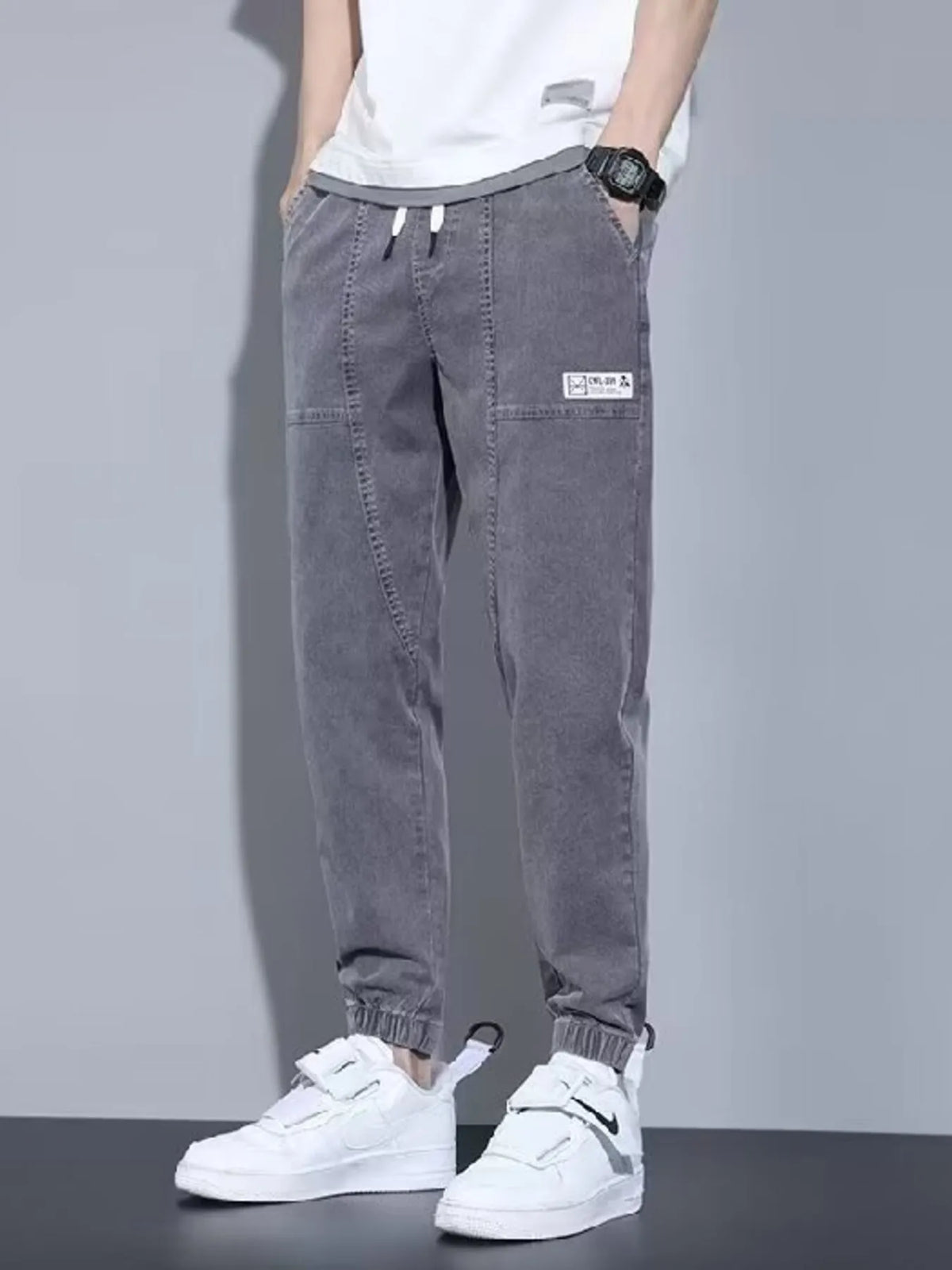 Men's Full Size Casual Loose Fit Denim Joggers Plus Size