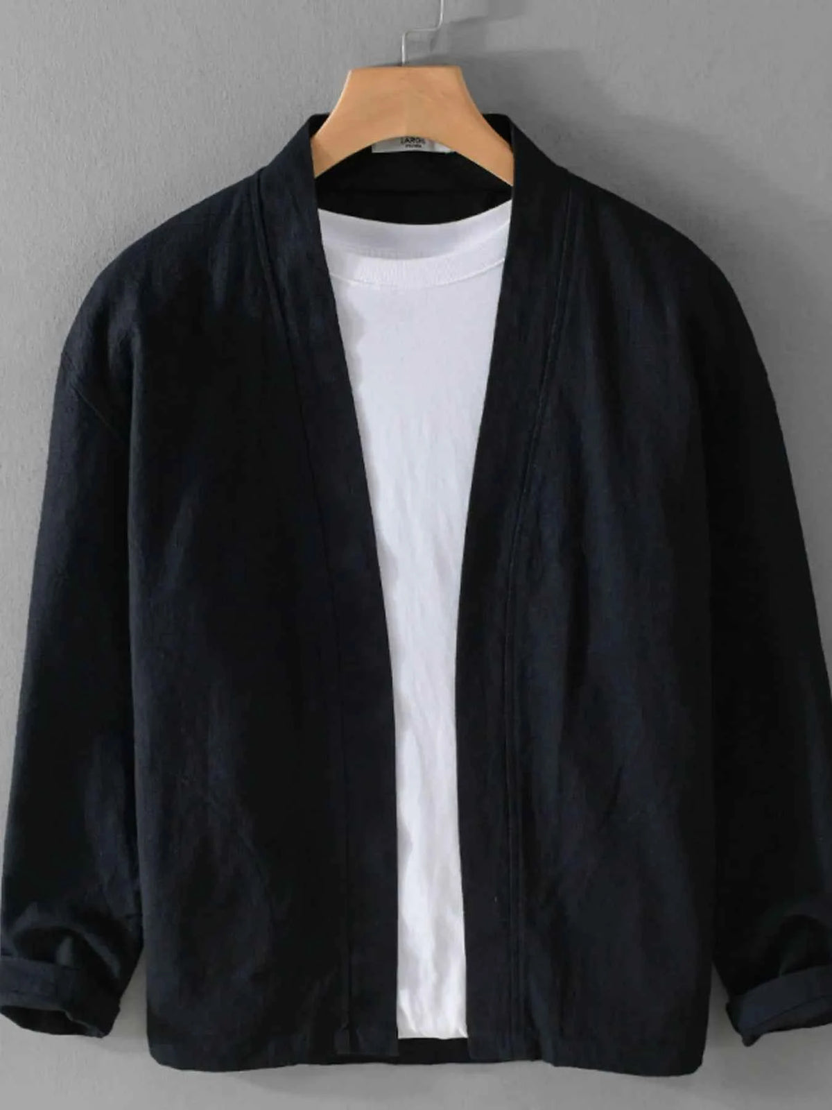Men's Plus Size Casual Open Front Long Sleeve Top