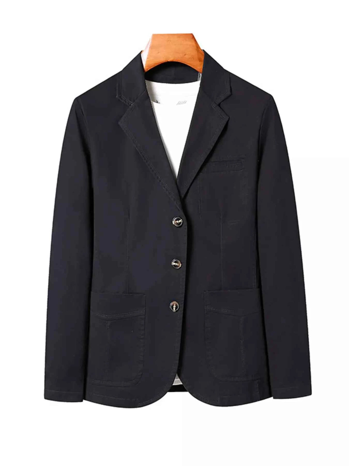 Men's Plus Size Lapel Collar Long Sleeve Blazer