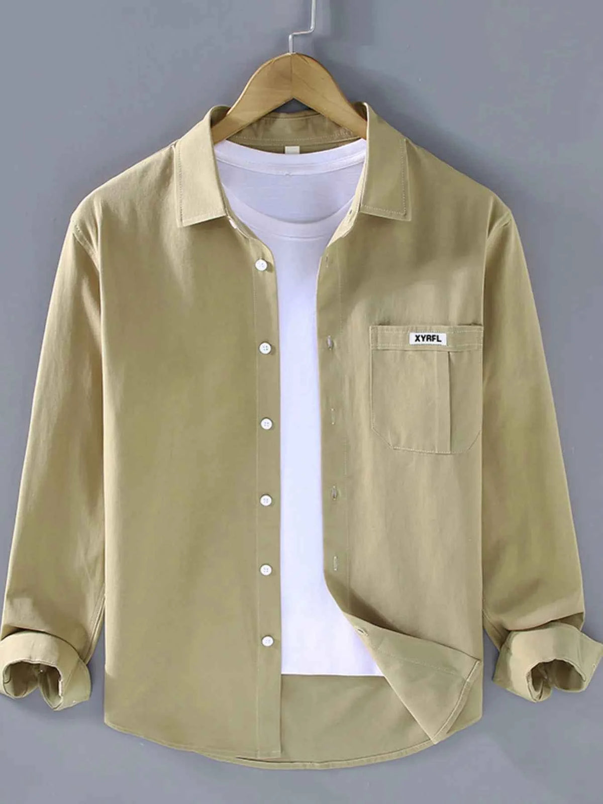 Men's Plus Size Button Up Long Sleeve Shirt