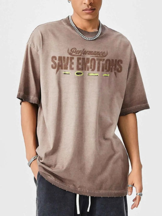 Men's Graphic Round Neck Short Sleeve T-Shirt