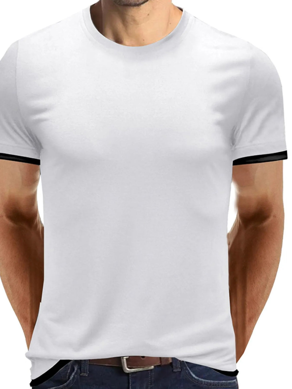 Men's Classic Contrast Trim Crew Neck T-Shirt