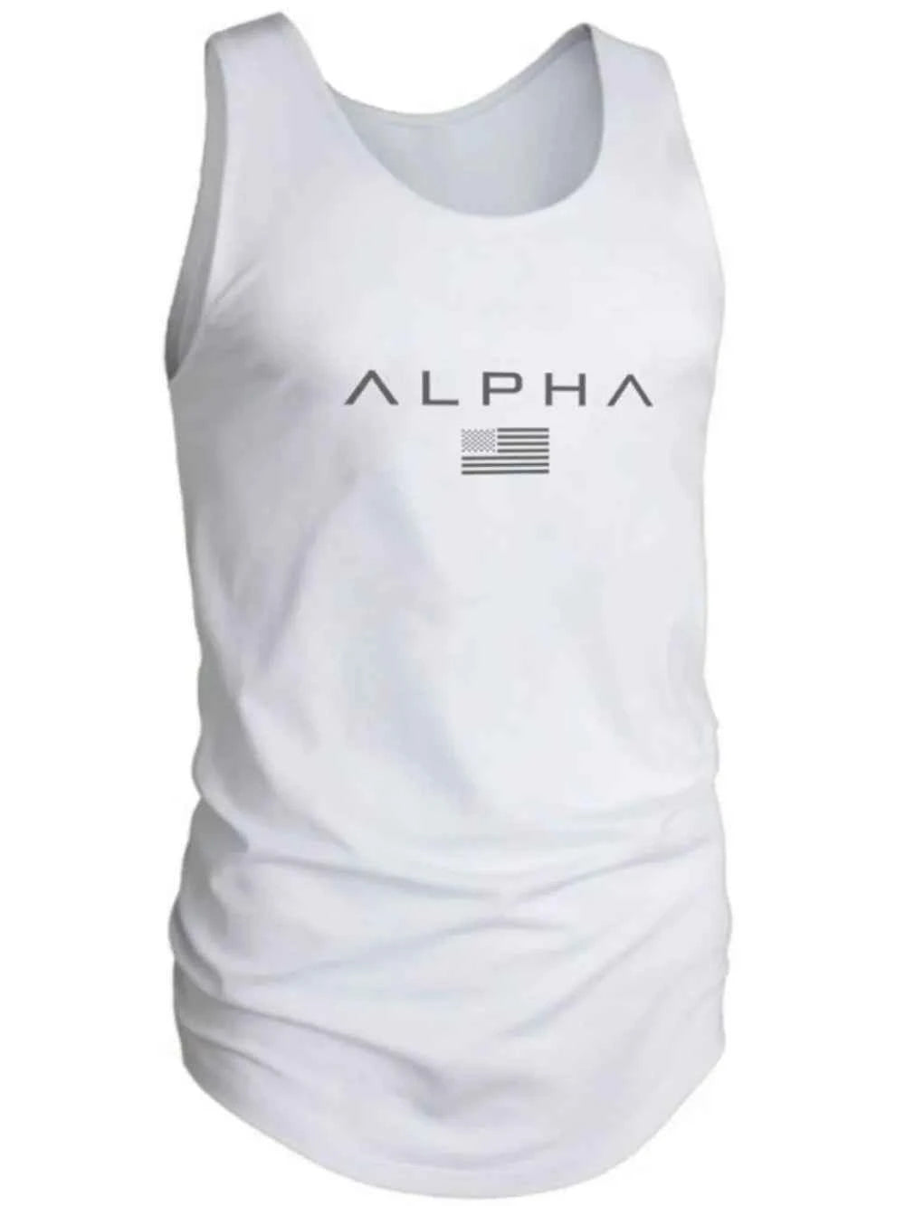 Men's US Flag Round Neck Tank