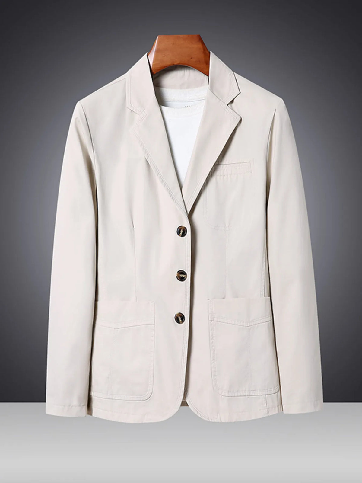 Men's Plus Size Lapel Collar Long Sleeve Blazer