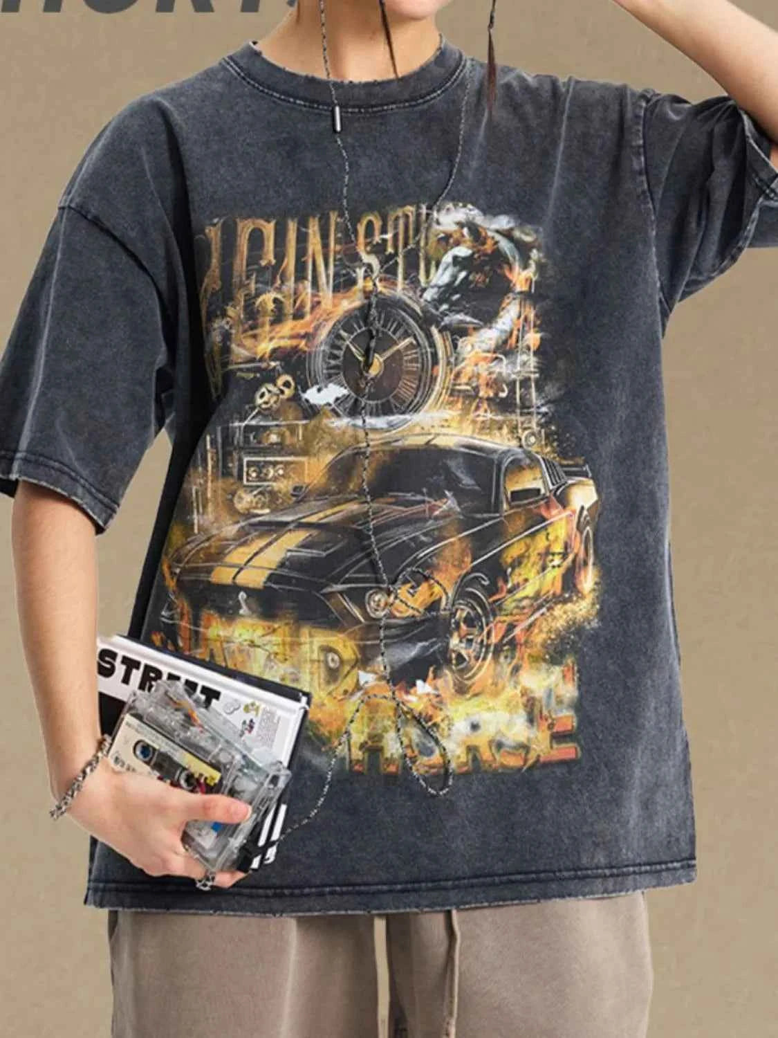 Men's Graphic Round Neck Half Sleeve T-Shirt