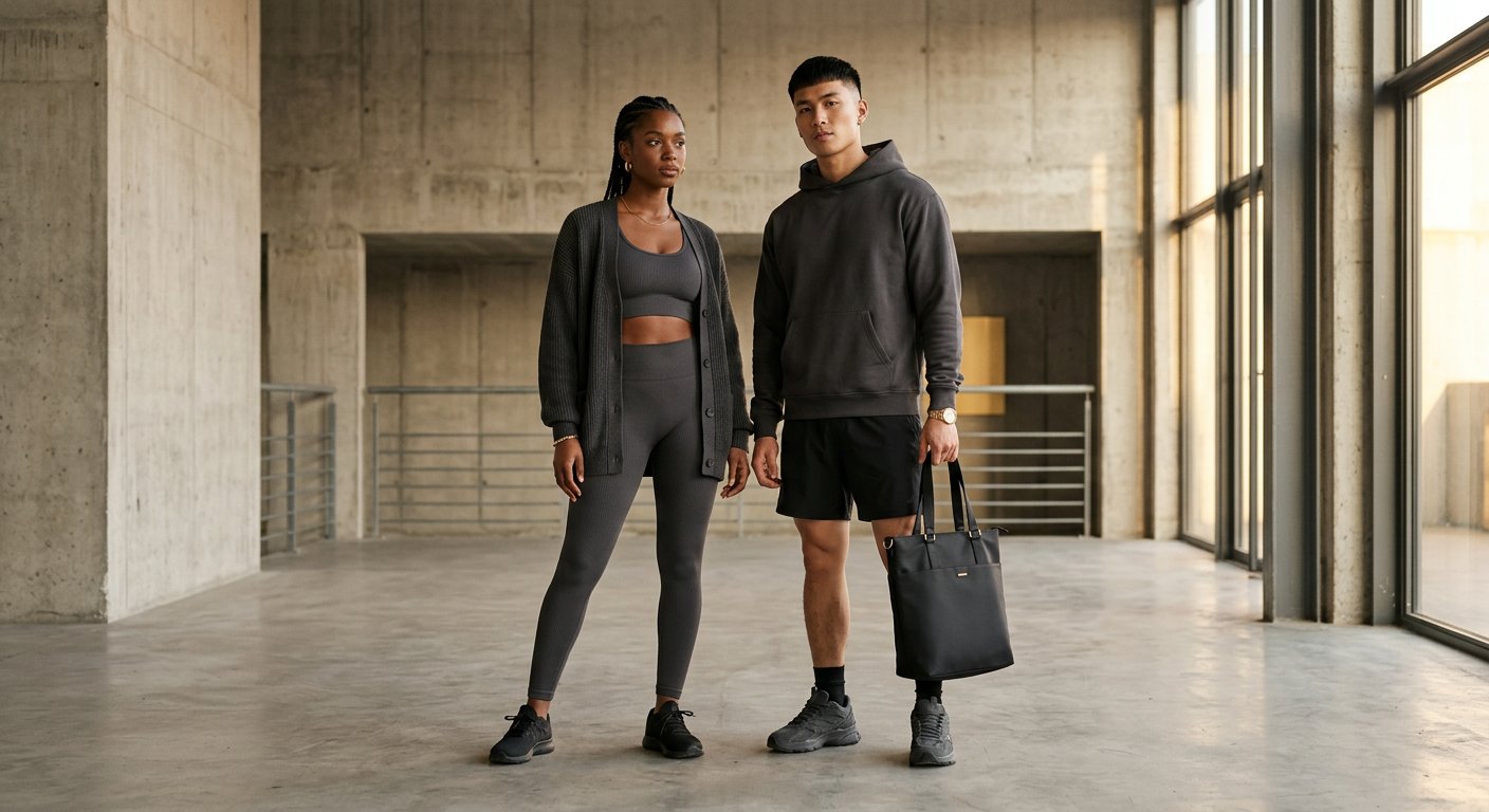 Editorial photography of modern clothing and active essentials